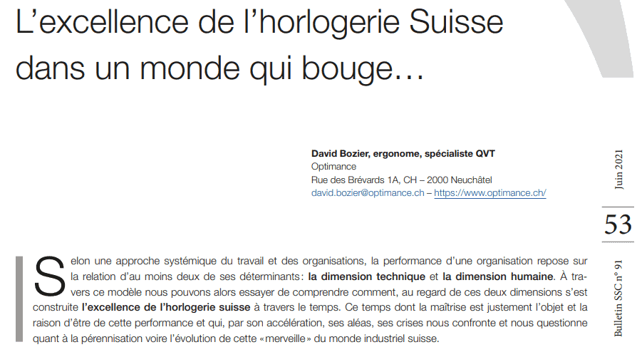 excellence en horlogerie avec l'ergonomie